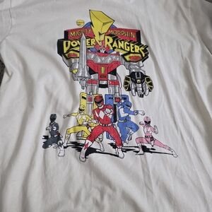 Power Ranger Unisex T-Shirt - Cream with Multicolor Design